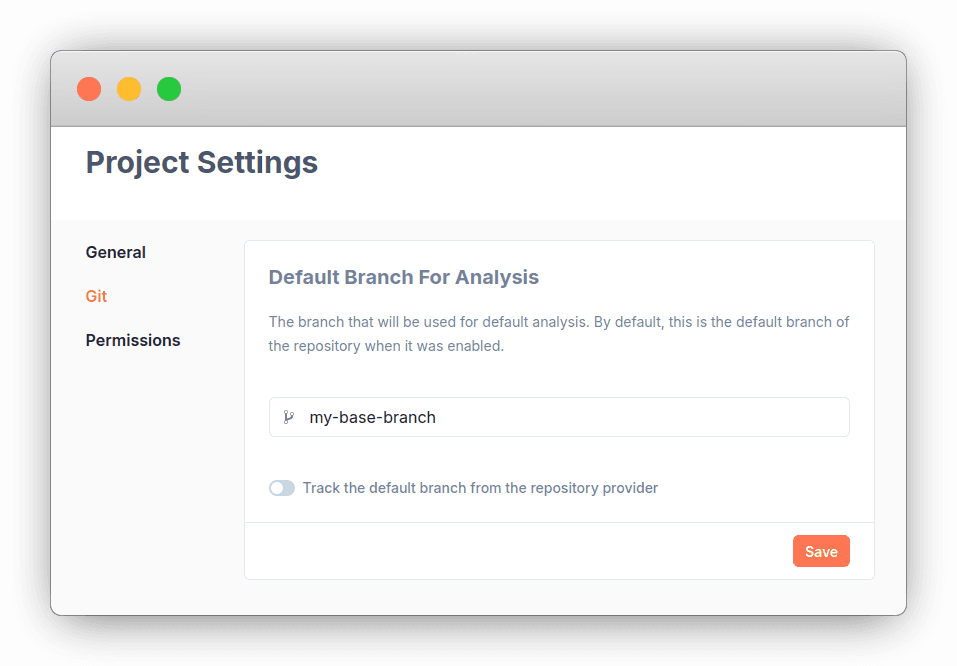 Customize Default Branch For Analysis